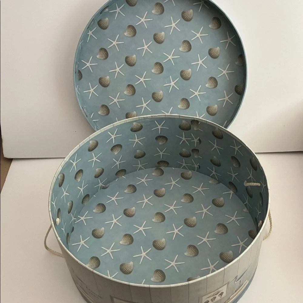 Coastal Blue Decorative 3 Nesting Storage Boxes